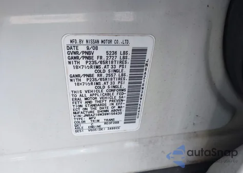 2009 Nissan Murano Sl from USA, damaged, VIN JN8AZ18W39W156430